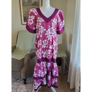 VTG Winnie Fashion Muumuu Dress Size Large Tiered‎ Hem